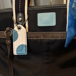 Coach Black and Blue Canvas Tote